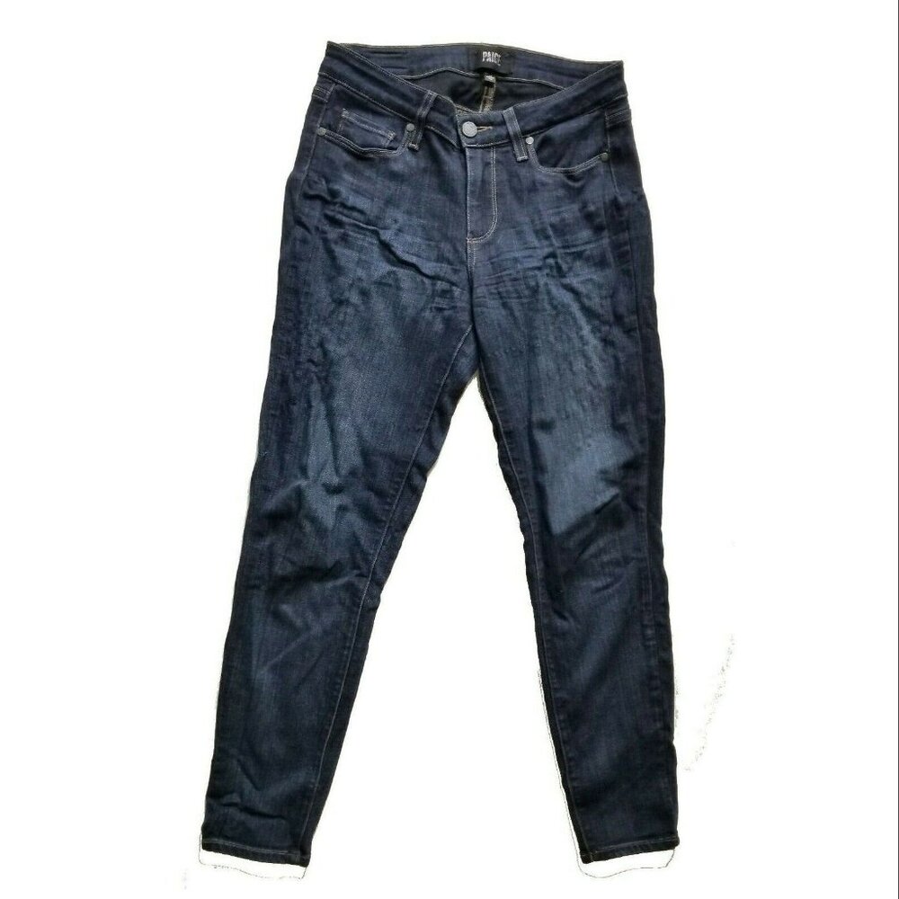 Paige Verdugo Cropped Jeans, Dark Blue, Mid Rise, Women's Size 28